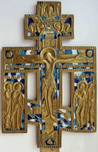 Распятие с предстоящими , три цвета, 225 х 145 мм