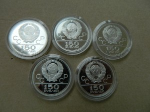 олимпиада платина пруф набор 5 монет
