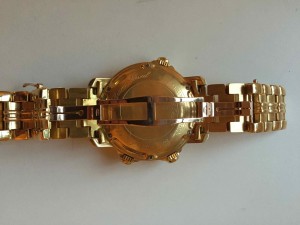 золотые Jaeger LeCoultre 41.5мм с вечником и будильником
