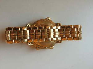 золотые Jaeger LeCoultre 41.5мм с вечником и будильником