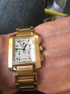 Cartier золотой хронограф на браслете