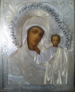 Казанская в серебрянном окладе