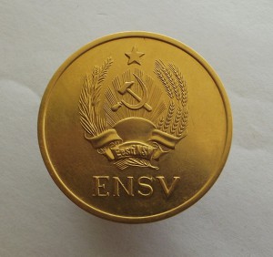 Оч. редкая медаль ЭССР 32 мм  583 пробы