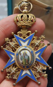 КОРОЛЕВСКАЯ СЕРБИЯ Орден Святого Саввы 4 ст СОХРАН+коробка
