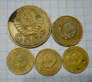 Кучка СССР - 5 копеек 1937 + 2 копейки 1934