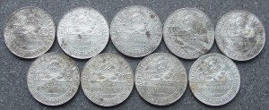 Полтинники 1924 года ТР, 9 шт.