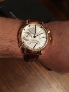 золотые Maurice Lacroix Masterpiece Double Retrograde