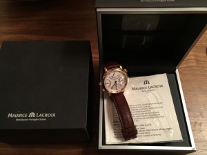 золотые Maurice Lacroix Masterpiece Double Retrograde