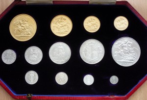 Великобритания Edvard VII specimen coins 1902