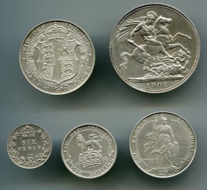 Великобритания Edvard VII specimen coins 1902