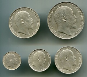 Великобритания Edvard VII specimen coins 1902