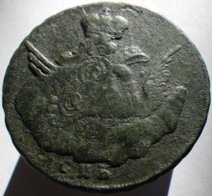 1 копейка 1756 года. Перечекан. Продажа.