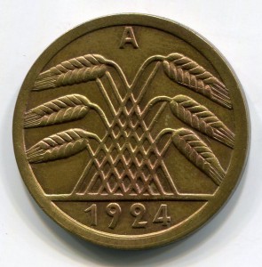 редкий рейх 20 рейхспфенингов 1924 А