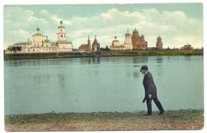 ИРКУТСКЪ. Видъ изъ-за реки Ангары .