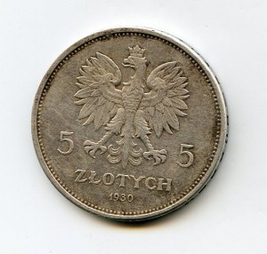 Польская редкая монета - 100 лет революции - 1830-1930 г...