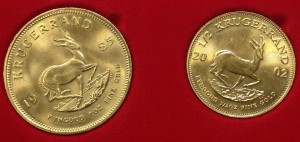 Крюгерранд. ЮАР. Золото. 1, 1/2, 1/4, 1/10 унций.