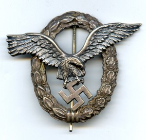 Знак ПИЛОТА Люфтваффе. "BSW". Экспертиза Niemann.