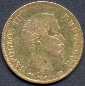 Франция 10 франков 1858 года.