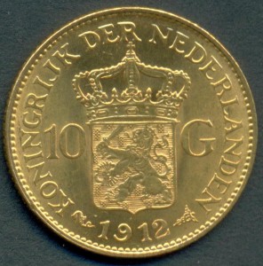 Нидерланды 10 гульденов 1912 года.