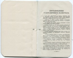 Загранпаспорт певицы Е.И. Коргановой, 1880 год