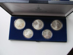 Олимпиада-80 серебро в синих коробках UNC