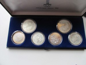 Олимпиада-80 серебро в синих коробках UNC