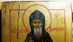 Икона Святой благоверный князь Олег Брянский. Именник.