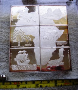 Конго, 6 х 1000 Франков, серебро 999, карта Африка