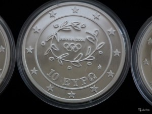 12 монет комплект олимпиада в Греции 10 евро Ag