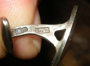 Запонки  ДОБРОЛЁТ, серебро 875-й пробы, эмаль.