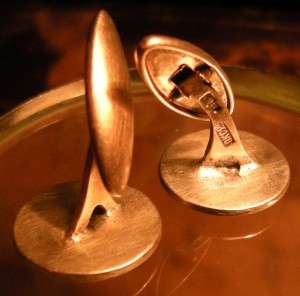 Запонки  ДОБРОЛЁТ, серебро 875-й пробы, эмаль.