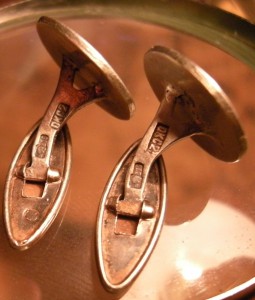 Запонки  ДОБРОЛЁТ, серебро 875-й пробы, эмаль.