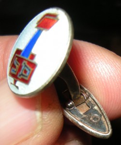 Запонки  ДОБРОЛЁТ, серебро 875-й пробы, эмаль.