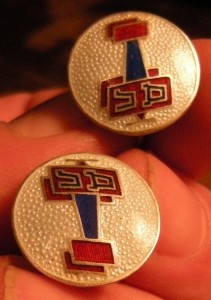 Запонки  ДОБРОЛЁТ, серебро 875-й пробы, эмаль.