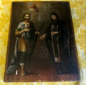 Икона Св. мученик Александр Кипрский и Св. Евдокия.