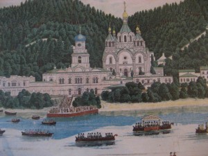 Картина-литография. 1900г. Успенско-Святогор. Монастырь.