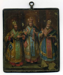 Три Святителя. Масло на бронзе.