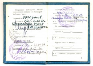 За безаварийный налет часов№ 60624 на доке(4025)