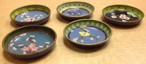 5 бабаек "клуазоне"_Китай( 1950-60 гг.)