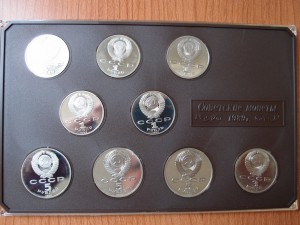 Набор Советские монеты 1989 г. 1 руб-5 руб пруф.