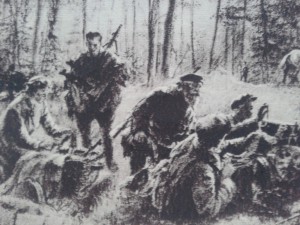 1943.Утро в партизанском лесу.