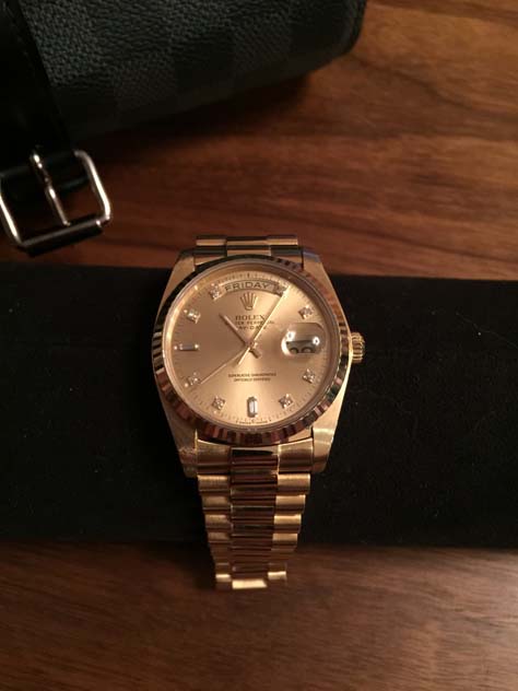 золотые Rolex Day-Date President Champagne 36mm Yellow Gold