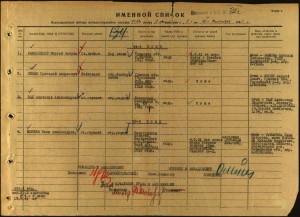 КЗ 22*** на командира звена СБ, награждение за июль 1941 г.