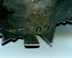 ОВ 2 ст. № 33804 клеймо вверху, номер на 19 часов. RRR