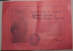 Благодарности на Розенфельд Э.А.