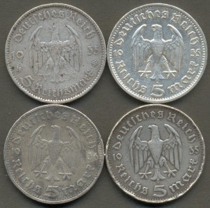 5 марок 1935-36 гг. 4 шт.
