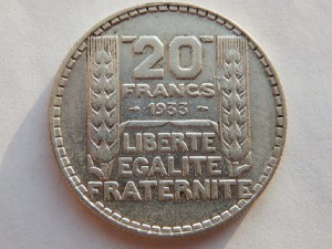 20 франков Франция 1933, 1938