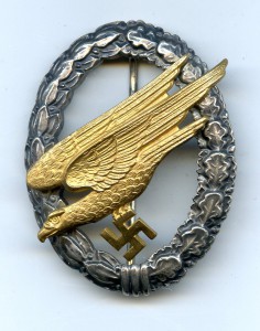 Знак ПАРАШЮТИСТА  Люфтваффе. "F.W.Assmann & Sohne".