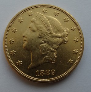 20 долларов США,1889 год,золото