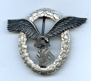 Знак ПИЛОТА Люфтваффе. "F.W. Assmann & Sohne".